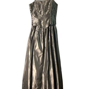 Jessica McClintock Charcoal Gray Metallic Satin Formal/Prom/ Wedding Dress Sz 3